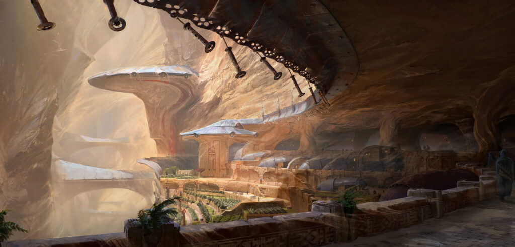 City carved into the canyon walls.
