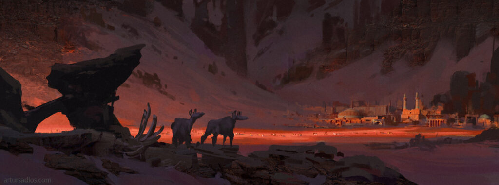 Sandstone canyons.