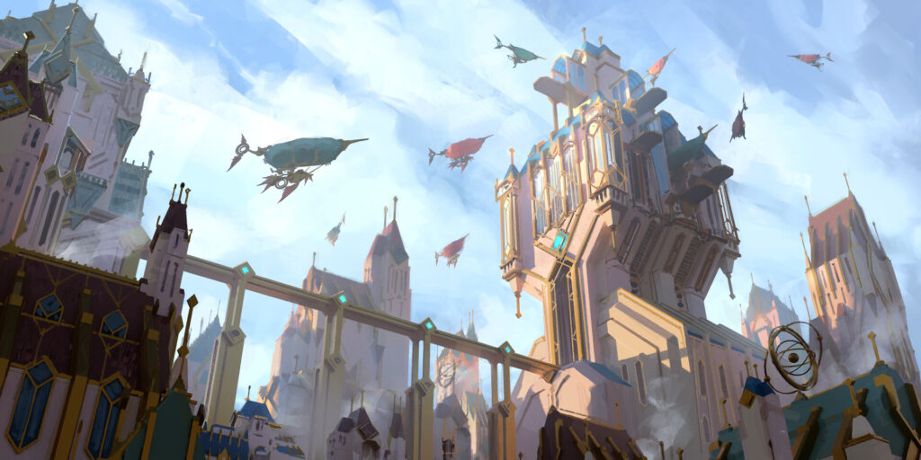 A city of tall buildings.